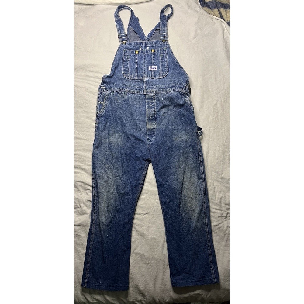 Big Smith Denim Overalls Men's 40 Blue Workwear Utlity Carpenter